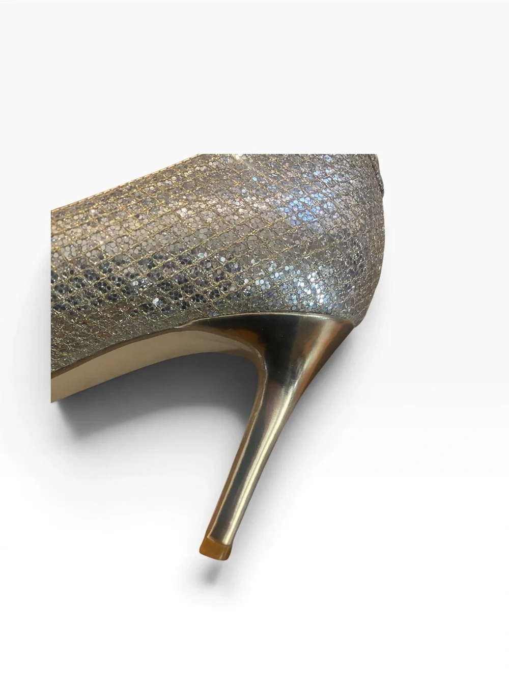 Ivanka Trump Sophia Silver Glitter Gold Pump Platform SZ 7
